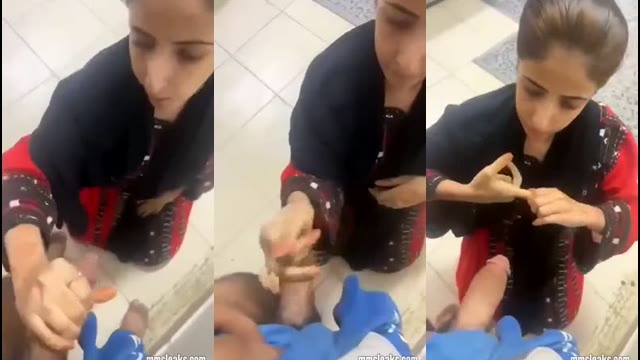 Salwar Handjob Desi Girl Kneels on Floor