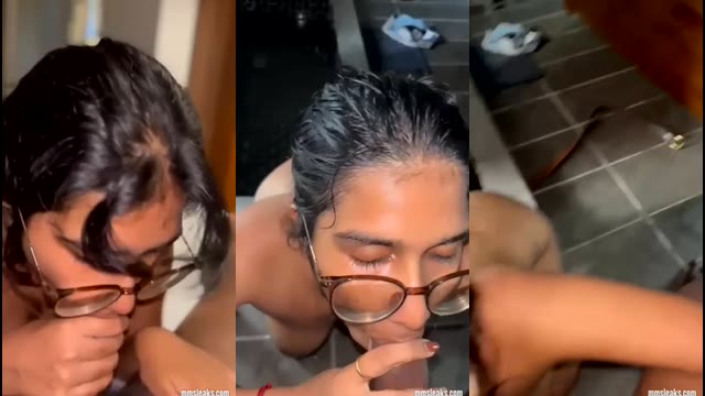 Glasses Babe Deep Blowjob & Handjob — Desi MMS