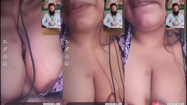 Topless Video Call Bare Tits for Her Bearded Lover