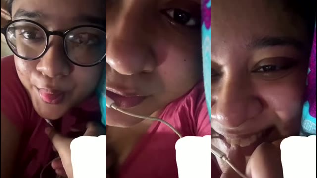 Pink Top Earphones In Casual Close-Up Desi MMS